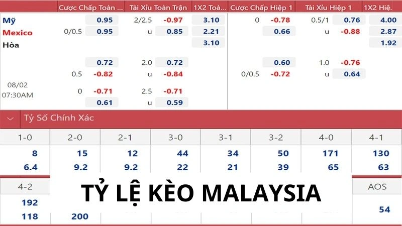 Tỷ lệ kèo Malaysia là gì? Tỷ lệ kèo Malaysia là gì?